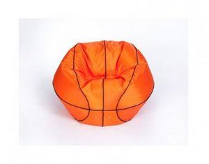Кресло-мешок Баскетбольный мяч малый оранжево-черное в Тарко-Сале - tarko-sale.ok-mebel.com | фото 1