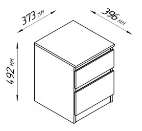 2.03.03.050.4 КАСТОР тумба 2 ящика RU серая в Тарко-Сале - tarko-sale.ok-mebel.com | фото 3