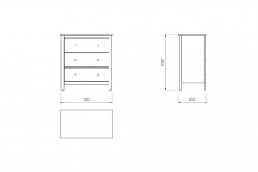 2.08.02.020.14 САГА комод 3 ящика белый/ясень в Тарко-Сале - tarko-sale.ok-mebel.com | фото