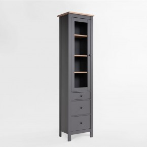 2.08.07.120.15 САГА шкаф с витриной 50 серый/ясень RU в Тарко-Сале - tarko-sale.ok-mebel.com | фото