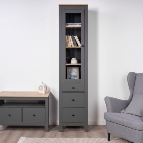 2.08.07.120.15 САГА шкаф с витриной 50 серый/ясень RU в Тарко-Сале - tarko-sale.ok-mebel.com | фото 3