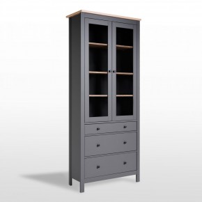 2.08.07.130.15 САГА шкаф с витриной 90 серый/ясень RU в Тарко-Сале - tarko-sale.ok-mebel.com | фото