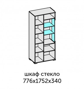 Аллегро-10 Шкаф 2дв. (со стеклом) (дуб крафт золотой-камень темный) в Тарко-Сале - tarko-sale.ok-mebel.com | фото 2