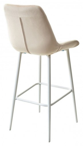 Барный стул ХОФМАН, цвет H-06 Бежевый, велюр / белый каркас М-City в Тарко-Сале - tarko-sale.ok-mebel.com | фото 4