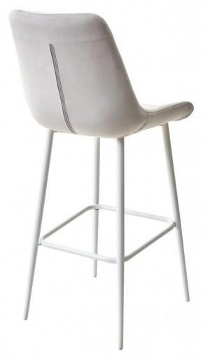 Барный стул ХОФМАН, цвет H-09 Светло-серый, велюр / белый каркас М-City в Тарко-Сале - tarko-sale.ok-mebel.com | фото 4
