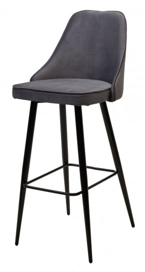 Барный стул NEPAL-BAR СЕРЫЙ #27, велюр/ черный каркас (H=78cm) М-City в Тарко-Сале - tarko-sale.ok-mebel.com | фото