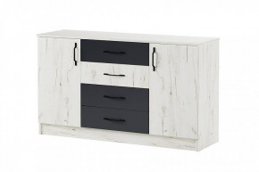 БЕАТРИС Комод К1400 (дуб крафт белый/антрацит) в Тарко-Сале - tarko-sale.ok-mebel.com | фото 2
