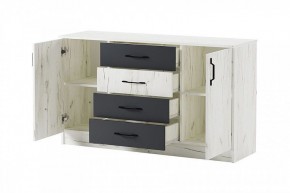 БЕАТРИС Комод К1400 (дуб крафт белый/антрацит) в Тарко-Сале - tarko-sale.ok-mebel.com | фото 3