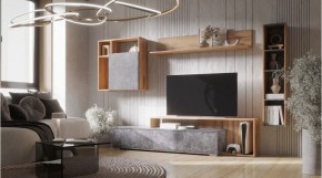 ДАЛЛАС Гостиная (модульная) цемент темный в Тарко-Сале - tarko-sale.ok-mebel.com | фото