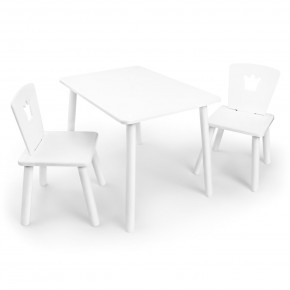 Детский комплект стол и два стула «Корона» Rolti Baby (белый/белый, массив березы/мдф) в Тарко-Сале - tarko-sale.ok-mebel.com | фото