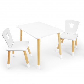 Детский комплект стол и два стула «Корона» Rolti Baby (белый/береза, массив березы/мдф) в Тарко-Сале - tarko-sale.ok-mebel.com | фото