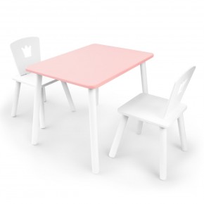 Детский комплект стол и два стула «Корона» Rolti Baby (розовый/белый, массив березы/мдф) в Тарко-Сале - tarko-sale.ok-mebel.com | фото 1