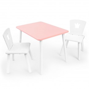 Детский комплект стол и два стула «Корона» Rolti Baby (розовый/белый, массив березы/мдф) в Тарко-Сале - tarko-sale.ok-mebel.com | фото 2