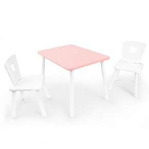 Детский комплект стол и два стула «Корона» Rolti Baby (розовый/белый, массив березы/мдф) в Тарко-Сале - tarko-sale.ok-mebel.com | фото 4