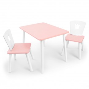 Детский комплект стол и два стула «Корона» Rolti Baby (розовый/розовый, массив березы/мдф) в Тарко-Сале - tarko-sale.ok-mebel.com | фото 1