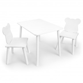 Детский комплект стол и два стула «Мишка» Rolti Baby (белый/белый, массив березы/мдф) в Тарко-Сале - tarko-sale.ok-mebel.com | фото 1