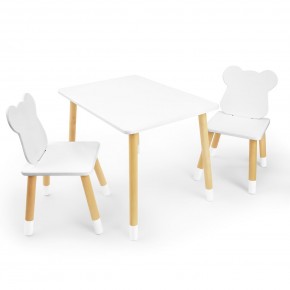 Детский комплект стол и два стула «Мишка» Rolti Baby (белый/береза, массив березы/мдф) в Тарко-Сале - tarko-sale.ok-mebel.com | фото 1