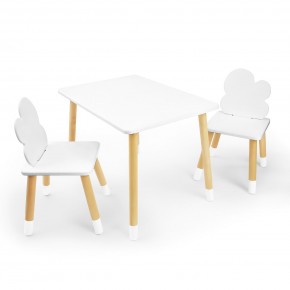 Детский комплект стол и два стула «Облачко» Rolti Baby (белый/береза, массив березы/мдф) в Тарко-Сале - tarko-sale.ok-mebel.com | фото