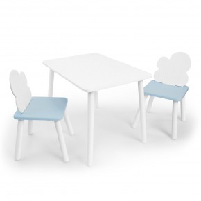 Детский комплект стол и два стула «Облачко» Rolti Baby (белый/голубой, массив березы/мдф) в Тарко-Сале - tarko-sale.ok-mebel.com | фото