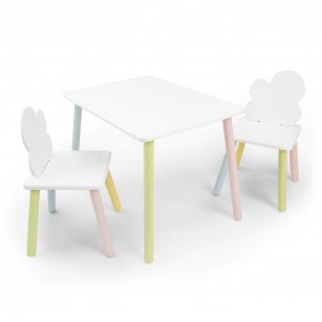 Детский комплект стол и два стула «Облачко» Rolti Baby (белый/цветной, массив березы/мдф) в Тарко-Сале - tarko-sale.ok-mebel.com | фото