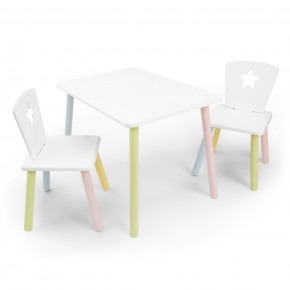 Детский комплект стол и два стула «Звезда» Rolti Baby (белый/цветной, массив березы/мдф) в Тарко-Сале - tarko-sale.ok-mebel.com | фото 1