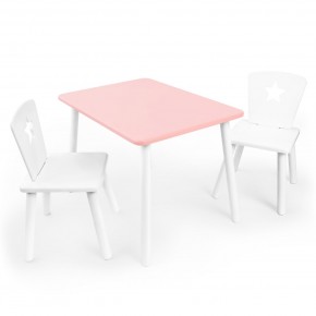 Детский комплект стол и два стула «Звезда» Rolti Baby (розовый/белый, массив березы/мдф) в Тарко-Сале - tarko-sale.ok-mebel.com | фото