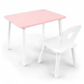 Детский комплект стол и стул «Корона» Rolti Baby (розовый/белый, массив березы/мдф) в Тарко-Сале - tarko-sale.ok-mebel.com | фото