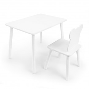Детский комплект стол и стул «Мишка» Rolti Baby (белый/белый, массив березы/мдф) в Тарко-Сале - tarko-sale.ok-mebel.com | фото