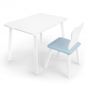 Детский комплект стол и стул «Мишка» Rolti Baby (белый/голубой, массив березы/мдф) в Тарко-Сале - tarko-sale.ok-mebel.com | фото