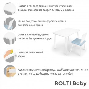 Детский комплект стол и стул «Мишка» Rolti Baby  (голубая столешница/белое сиденье/белые ножки) в Тарко-Сале - tarko-sale.ok-mebel.com | фото 4