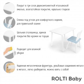 Детский комплект стол и стул «Мишка» Rolti Baby  (голубая столешница/голубое сиденье/белые ножки) в Тарко-Сале - tarko-sale.ok-mebel.com | фото 4