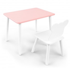 Детский комплект стол и стул «Мишка» Rolti Baby (розовый/белый, массив березы/мдф) в Тарко-Сале - tarko-sale.ok-mebel.com | фото