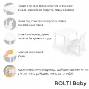 Детский комплект стол и стул Мишка Rolti Baby с накладкой Алфавит (белая столешница/белое сиденье/белые ножки) в Тарко-Сале - tarko-sale.ok-mebel.com | фото 3