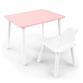 Детский комплект стол и стул «Облачко» Rolti Baby (розовый/белый, массив березы/мдф) в Тарко-Сале - tarko-sale.ok-mebel.com | фото