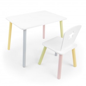 Детский комплект стол и стул «Звезда» Rolti Baby (белый/цветной, массив березы/мдф) в Тарко-Сале - tarko-sale.ok-mebel.com | фото