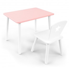 Детский комплект стол и стул «Звезда» Rolti Baby (розовый/белый, массив березы/мдф) в Тарко-Сале - tarko-sale.ok-mebel.com | фото