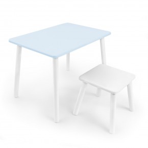 Детский комплект стол и табурет Rolti Baby (голубая столешница/белое сиденье/белые ножки) в Тарко-Сале - tarko-sale.ok-mebel.com | фото
