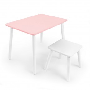 Детский комплект стол и табурет Rolti Baby (розовая столешница/белое сиденье/белые ножки) в Тарко-Сале - tarko-sale.ok-mebel.com | фото