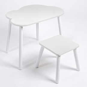 Детский комплект стол ОБЛАЧКО  и табурет Rolti Baby (белая столешница/белое сиденье/белые ножки) в Тарко-Сале - tarko-sale.ok-mebel.com | фото