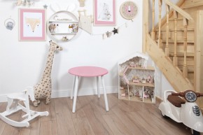 Детский стол круглый Rolti Baby (розовый/белый, массив березы/мдф) в Тарко-Сале - tarko-sale.ok-mebel.com | фото