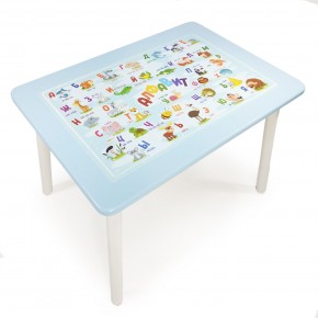 Детский стол с накладкой Алфавит  (Голубой/Белый) в Тарко-Сале - tarko-sale.ok-mebel.com | фото 1