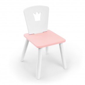 Детский стул Rolti Baby «Корона» (белый/розовый/белый, массив березы/мдф) в Тарко-Сале - tarko-sale.ok-mebel.com | фото 1