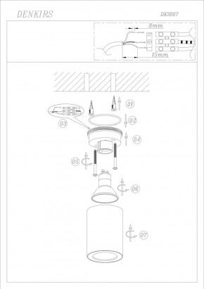 DK3007-BK Накладной светильник влагозащ., IP 44, 15 Вт, GU10, черный, алюминий в Тарко-Сале - tarko-sale.ok-mebel.com | фото