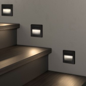 DK3050-BK Светильник встраиваемый в стену, IP 20, LED 3000, 1 Вт, черный пластик в Тарко-Сале - tarko-sale.ok-mebel.com | фото 3