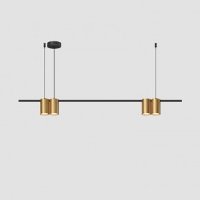 DK4061-BK+SG Подвесной светильник ORBIT, IP20, 4xGU10 LED до 15 Вт, черный + сатинированное золото, алюминий в Тарко-Сале - tarko-sale.ok-mebel.com | фото