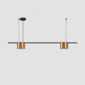 DK4061-BK+SG Подвесной светильник ORBIT, IP20, 4xGU10 LED до 15 Вт, черный + сатинированное золото, алюминий в Тарко-Сале - tarko-sale.ok-mebel.com | фото 2