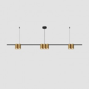 DK4063-BK+SG Подвесной светильник ORBIT, IP20, 7xGU10 LED до 15 Вт, черный + сатинированное золото, алюминий в Тарко-Сале - tarko-sale.ok-mebel.com | фото