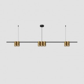 DK4063-BK+SG Подвесной светильник ORBIT, IP20, 7xGU10 LED до 15 Вт, черный + сатинированное золото, алюминий в Тарко-Сале - tarko-sale.ok-mebel.com | фото 2