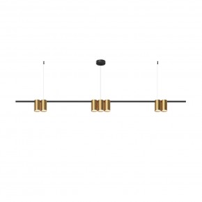 DK4063-BK+SG Подвесной светильник ORBIT, IP20, 7xGU10 LED до 15 Вт, черный + сатинированное золото, алюминий в Тарко-Сале - tarko-sale.ok-mebel.com | фото 3