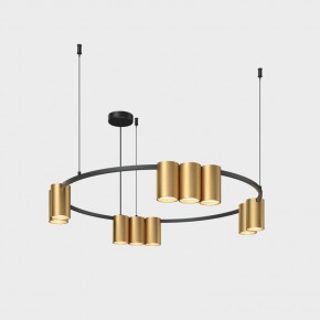 DK4065-BK+SG Подвесной светильник ORBIT , IP20, 10xGU10 LED до 15 Вт, черный + сатинированное золото, алюминий в Тарко-Сале - tarko-sale.ok-mebel.com | фото